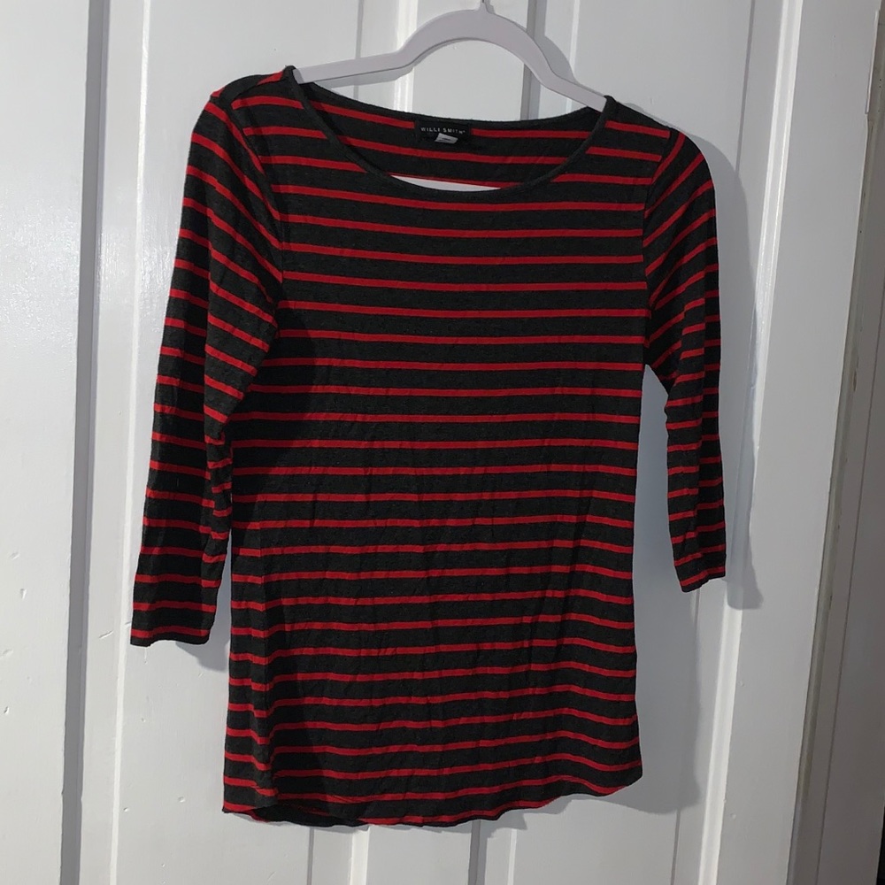 Striped Quarter Sleeve Top (S)